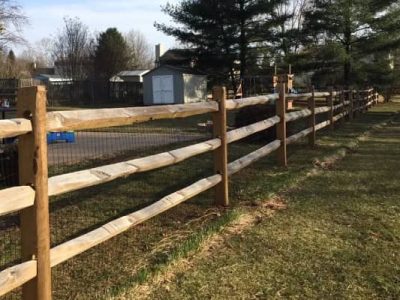 3-Rail Split Rail with Wire Fence