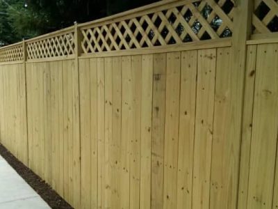 Diagonal Lattice Topper Fence Installation